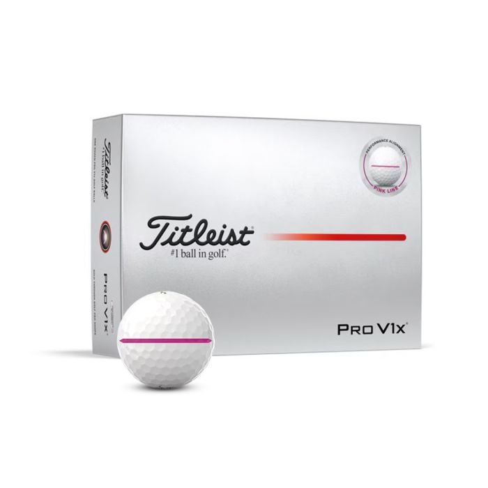 TITLEIST Pro V1x Performance Alignment Golf Balls - Pink Line