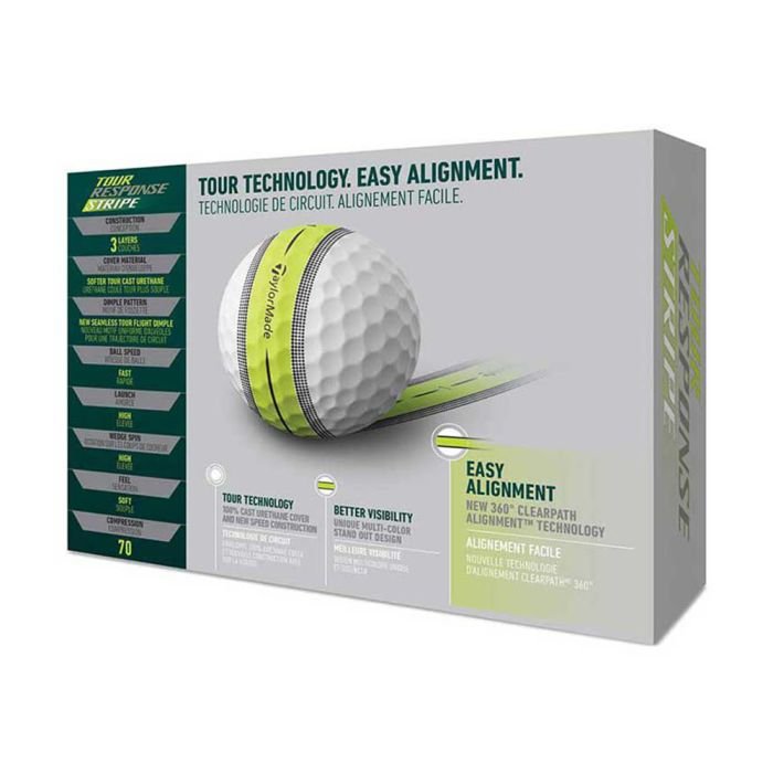 TAYLORMADE Tour Response Stripe Golf Balls - White